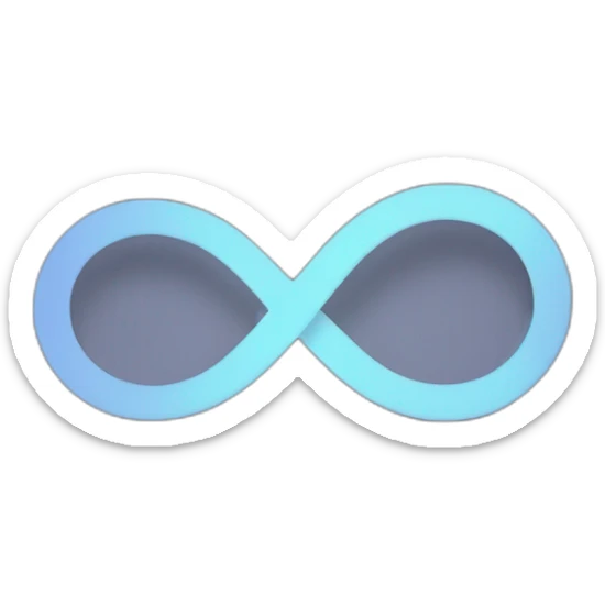 Un símbolo de infinito con una f entre las lineas sticker