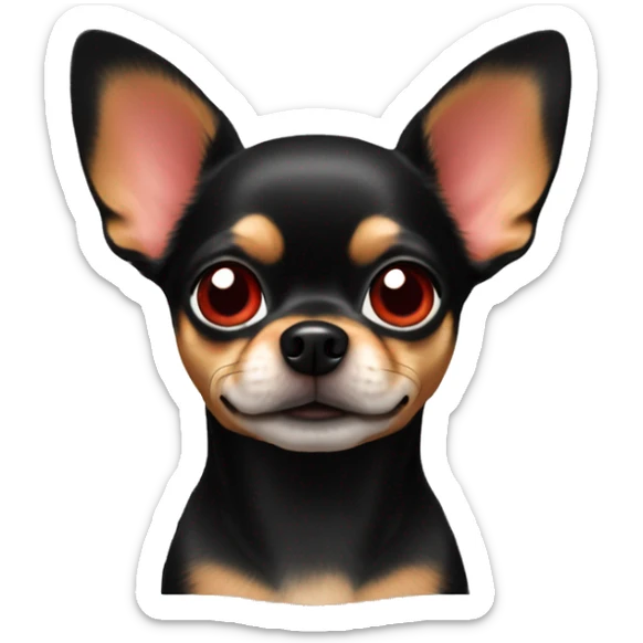 The Chihuahua dog is black and red in color sticker