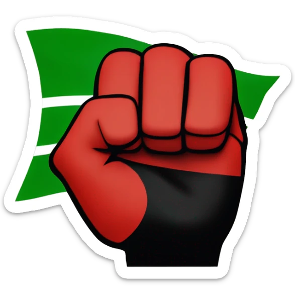Black Power Fist and Red and Black and Green Flag  - Juneteenth - Freedom is NOT free ! sticker
