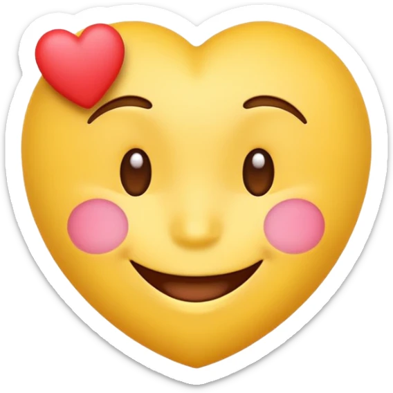 thank you emoji, smiling face with rosy cheeks, small heart, cheerful sticker