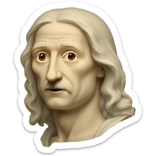 abstracted emoji of human by da vinci sticker