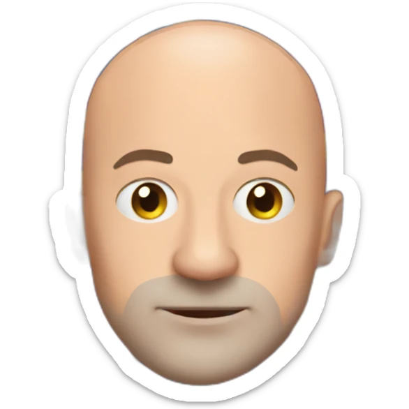 Bald man with furbol club barcelona flag draw in its face sticker