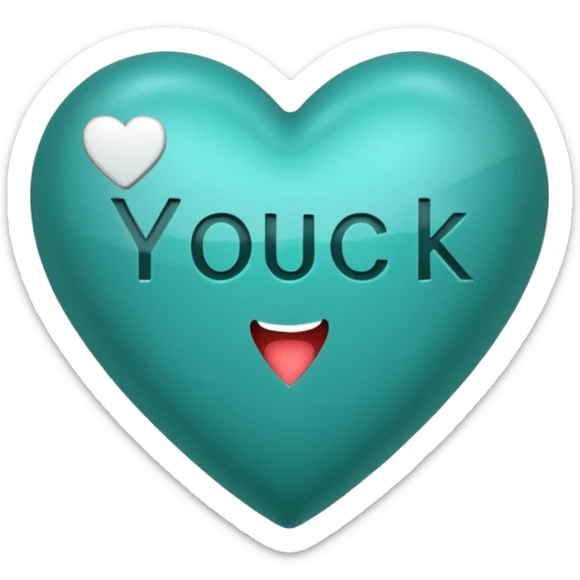 Teal heart with You Rock in italics and exclamation point wording sticker
