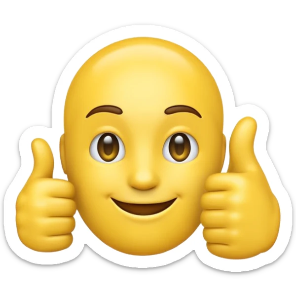 the emoji thumbs up's outline traced with an emoji thumbs up sticker
