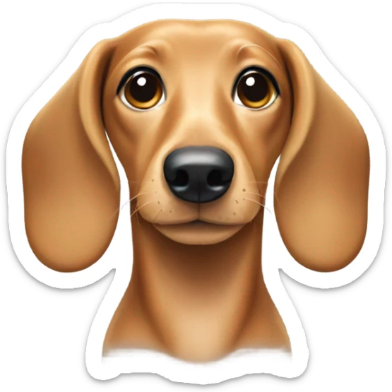 Blonde weiner dog with white patch of freckles on chest sticker