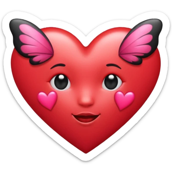 Really cool heart emoji for my sexy girlfriend that’s mainly  red & black. With just tiny hot pink butterflies on it.  sticker