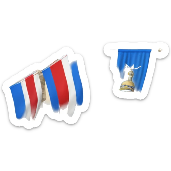 Bandiera metà bianca e metà azzurra con simbolo accademia sulcitana sticker