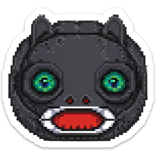 sackface with patches, buttons for eyes, and detailed zipper mouth sticker