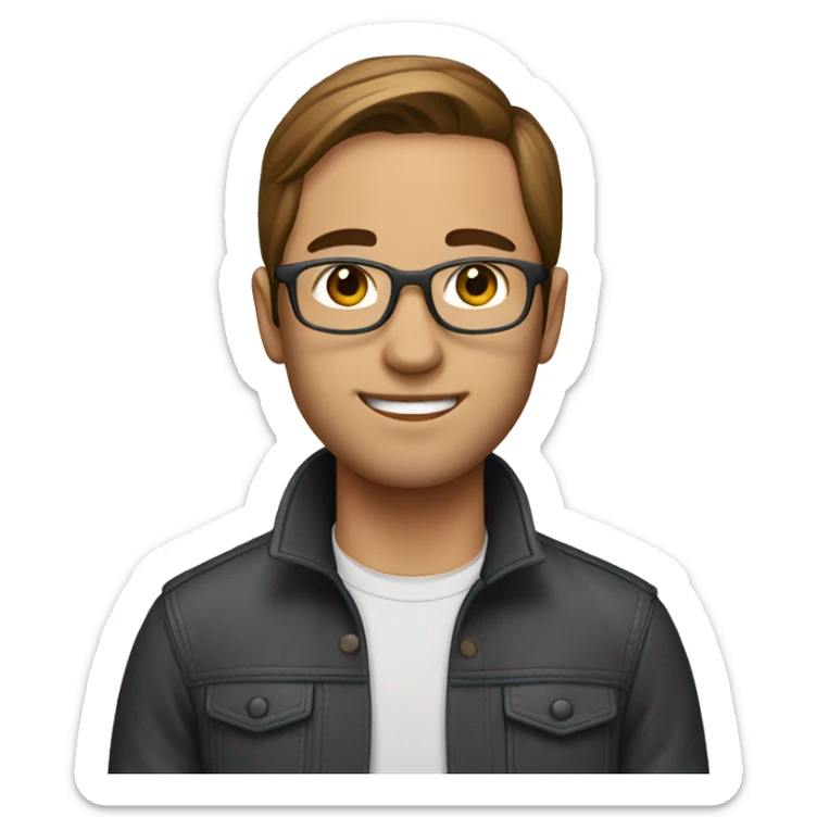 human with brown hair in ponytail and he's a graphic designer sticker