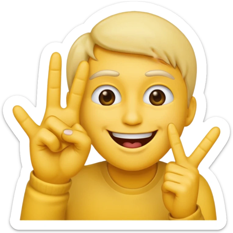 Classic emoji holding two fingers he just kissed into the air sticker