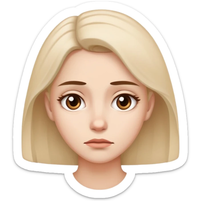 Show the woman who is so sad and angry about herself inside but have kindly face outside  sticker