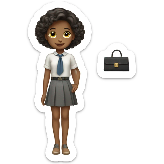 A little girl wearing a clean girl outifit  sticker