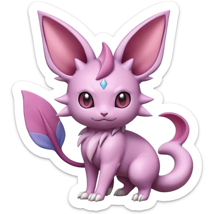 Nidorino-Espeon-Skitty-Pokémon-Fakémon-hybrid-creature (full body) sticker