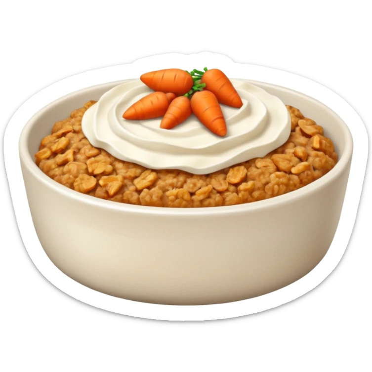 carrot cake oats baked oats in a bowl like oat meal  sticker