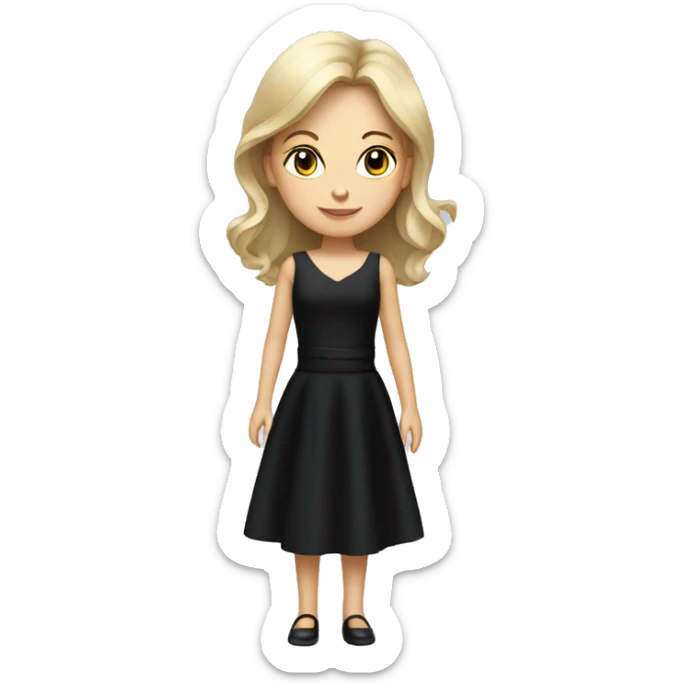 elegant girl in black dress in thr glass sticker