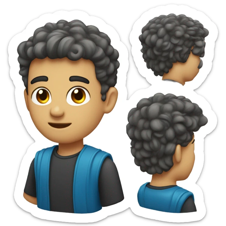 menino com cabelo ruivo,olhos azuis,cabelo curto e pele branca. sticker