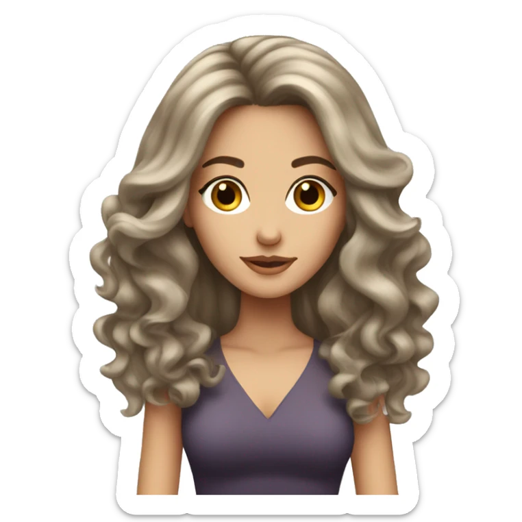 brunette white girl with beautiful blowout hair sticker