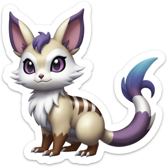 ShinyFurret-Absol-Noibat-Noivern-Hybrid (Full body) sticker