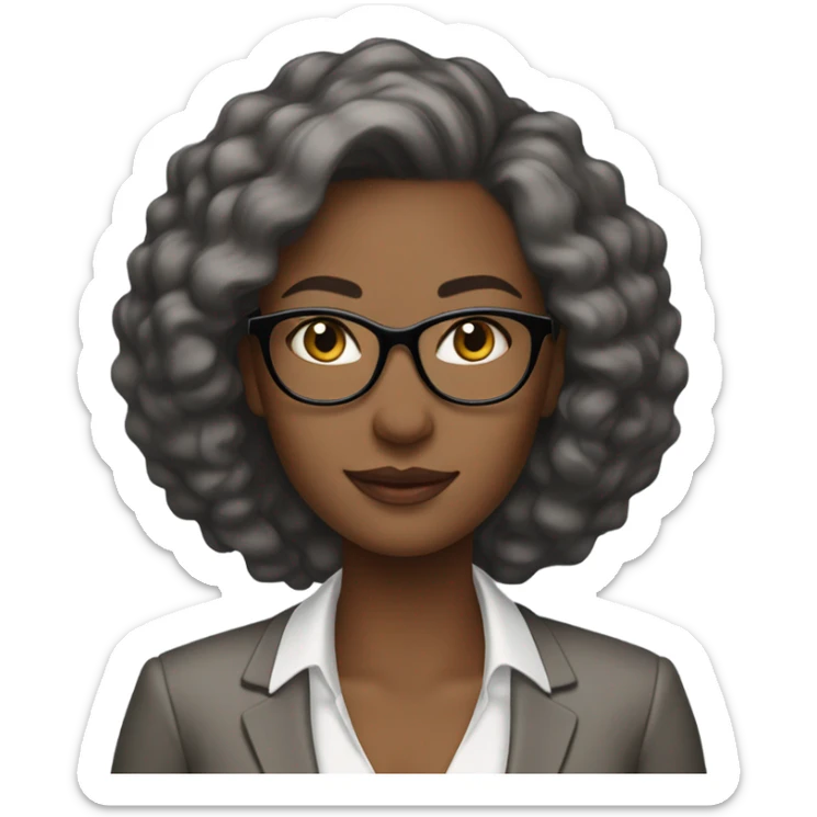 woman typically has a clean, professional style with simple, natural hair and minimal makeup. She wears smart-casual outfits, often pairing comfort with elegance, and accessorizes with a watch , reflecting modern practicality. sticker