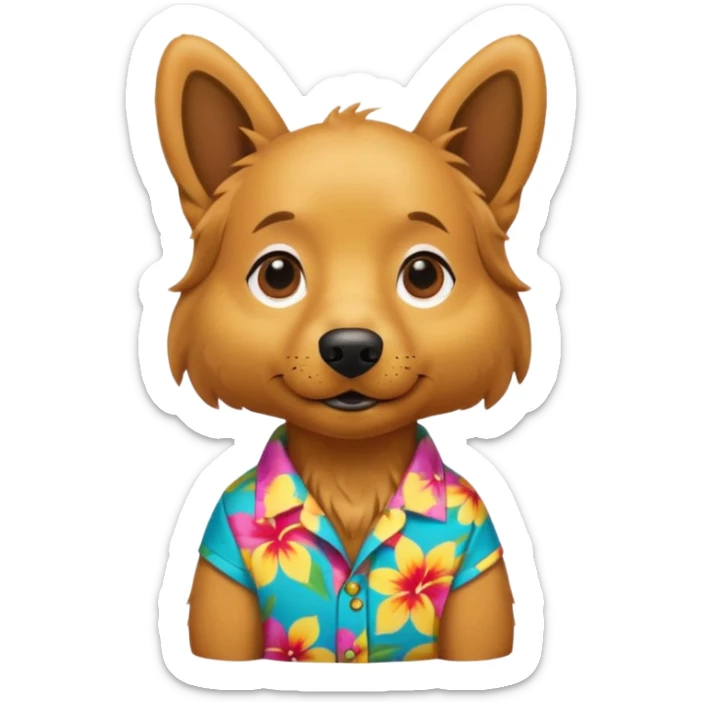 Goldern Dog – wearing colorful aloha shirt sticker