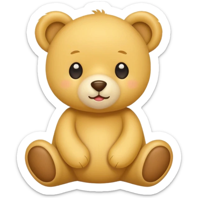 Cute flat-style teddy bear icon for infant daycare. like apple emoji teddy bear
 sticker