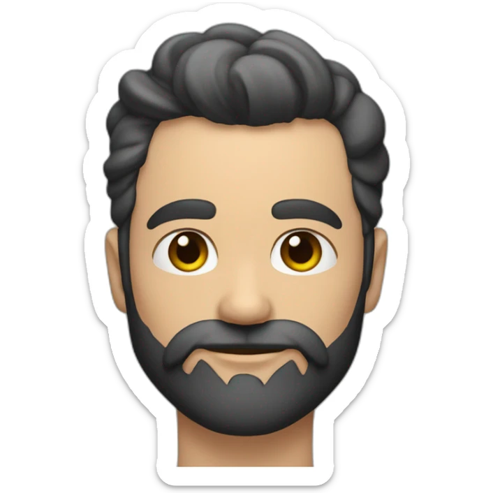 Un homme chauve musclé avec une barbe noir sticker