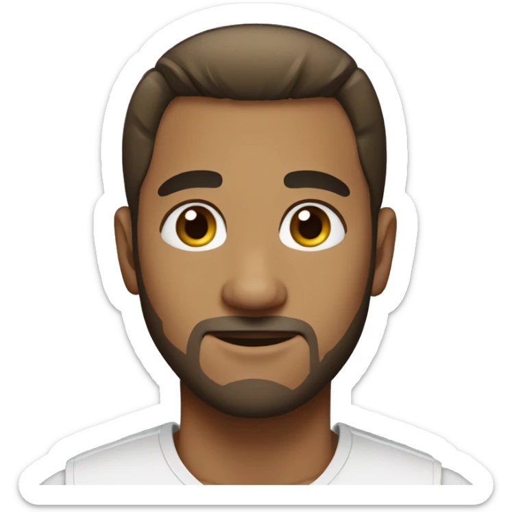 mixed male with ponytail and slight facial hair sticker