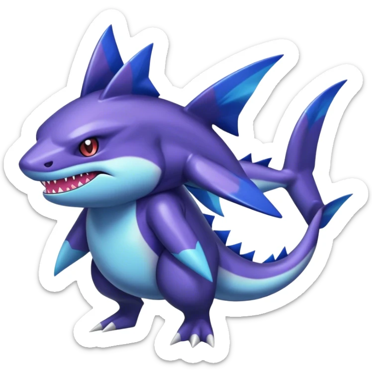 Shiny Dark Sharpedo-Haunter-Nidorino-fusion-hybrid full body sticker