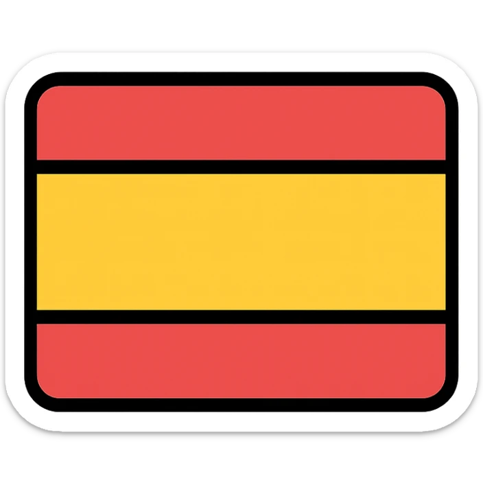 flag of Spain, bright colors, no coat of arms, simple geometry, icon sticker