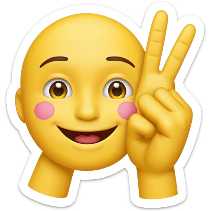 Classic emoji holding two fingers he just kissed into the air sticker