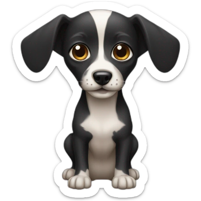 little dog pincher with long  face and with black skin color sticker