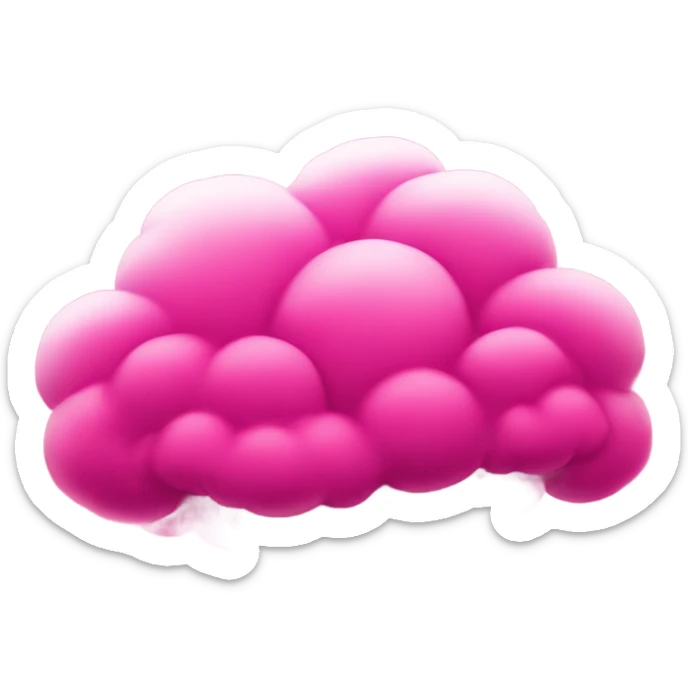 Hot pink detailed cloud sticker