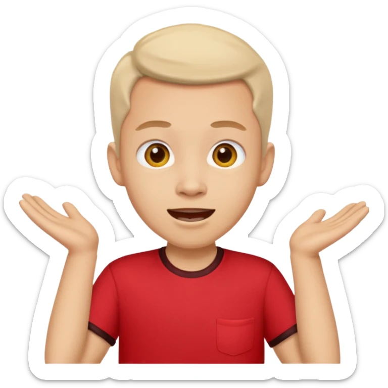 Tourist Character in Red Shirt with A slight expression of excitement and urgency sticker