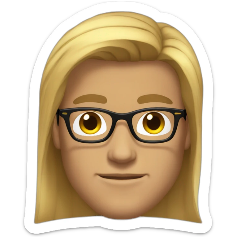 guy fashion bodybuilder glasses, developper brown straight hair sticker