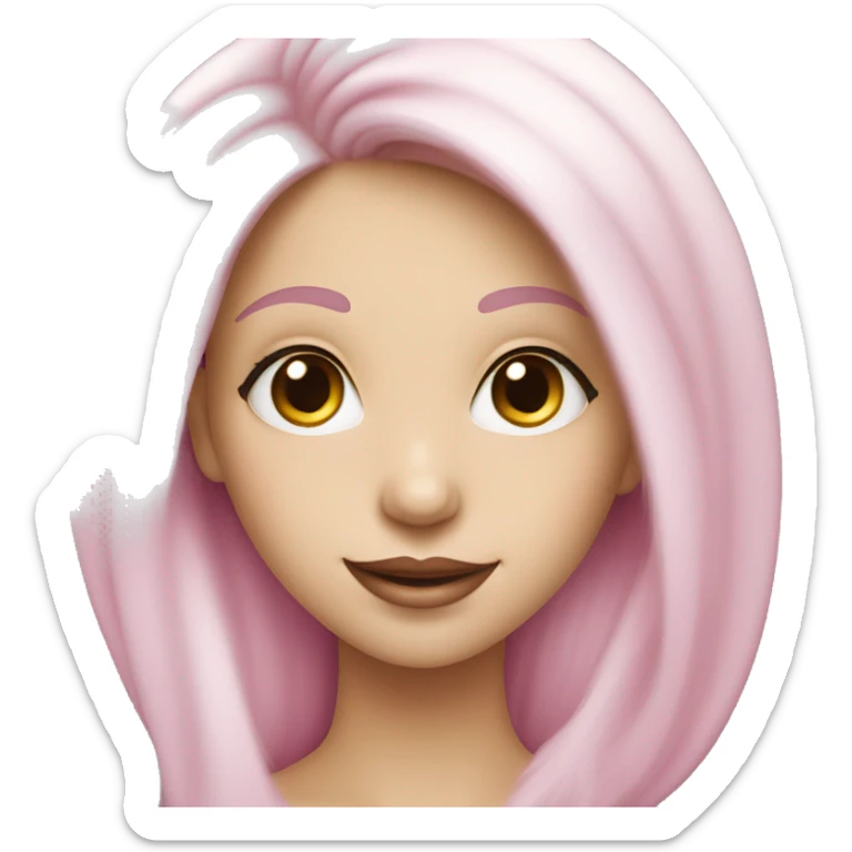 smiling girl with very Long lashes, white skin and pink lips sticker