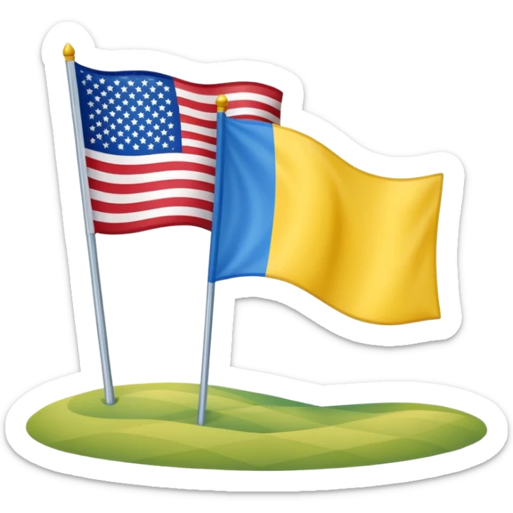 A flag half of it American flag half of it Ukrainian flag sticker