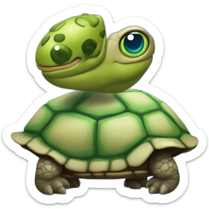 Éric zemur sur une tortue avec des yeux qui lance des lazer sticker