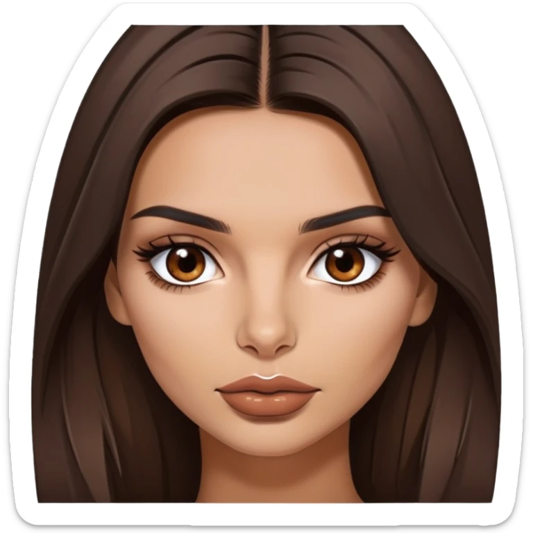 Emily Ratajkowski, famous model with long dark brown hair, full lips, and expressive brown eyes sticker