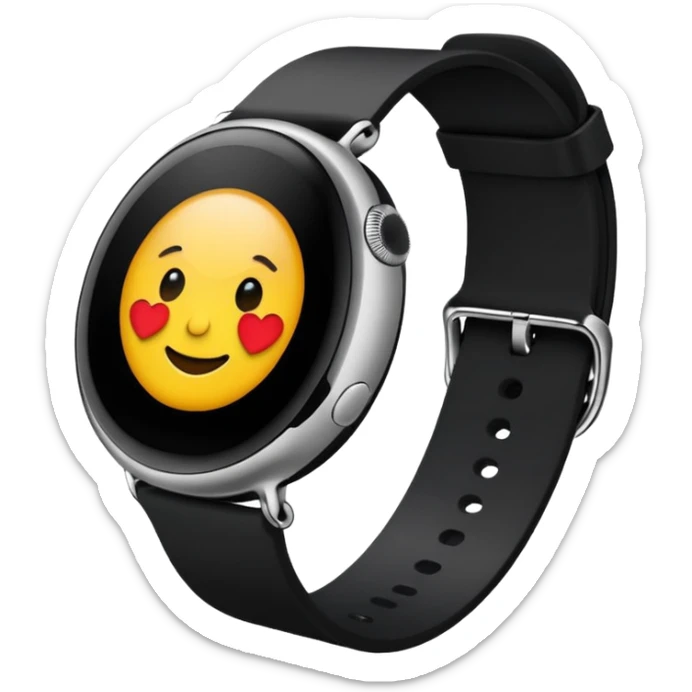 a black apple watch in the style of an ios emoji  sticker