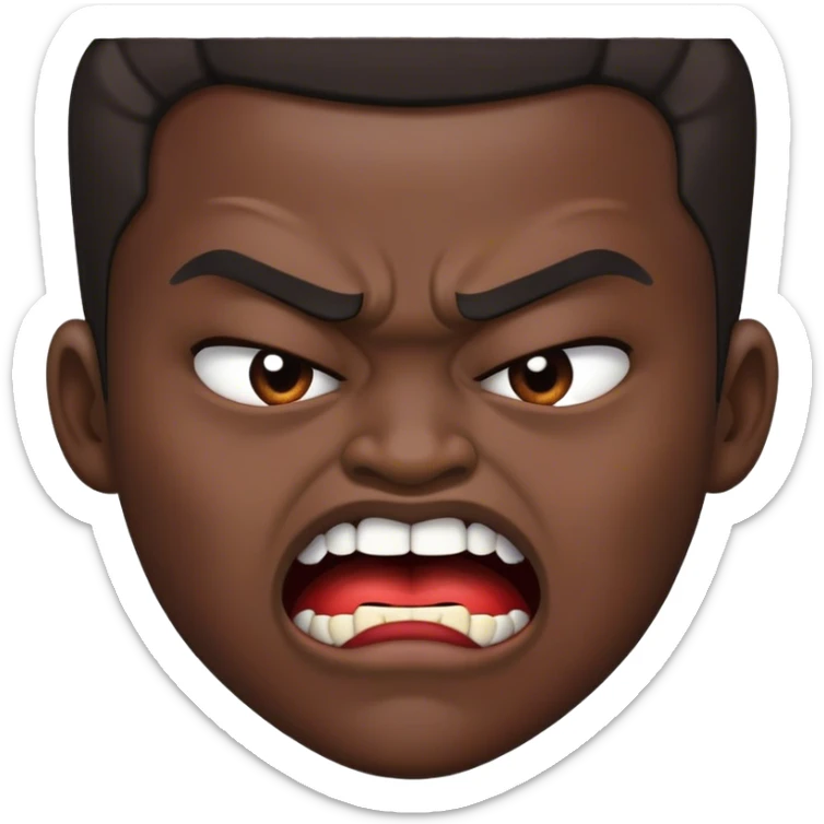 Emoji de alguien mordiéndose el labio inferior como con rabia sticker