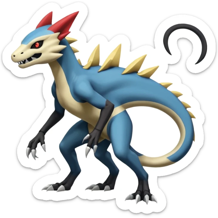 Salandit-Duskull-Marowak-Manectric-Zeraora-Fakémon-hybrid-creature (full body)  sticker