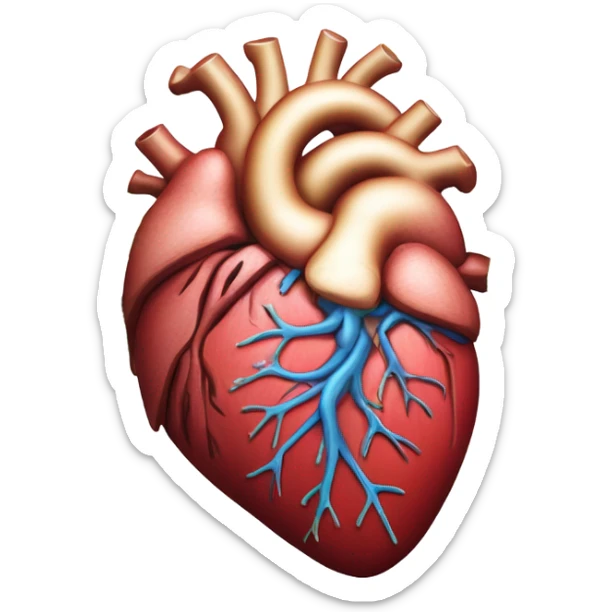 organ heart with flowers growing out of it sticker