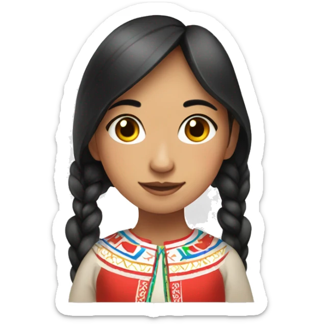 Chilean girl wearing traditional huasa dress sticker