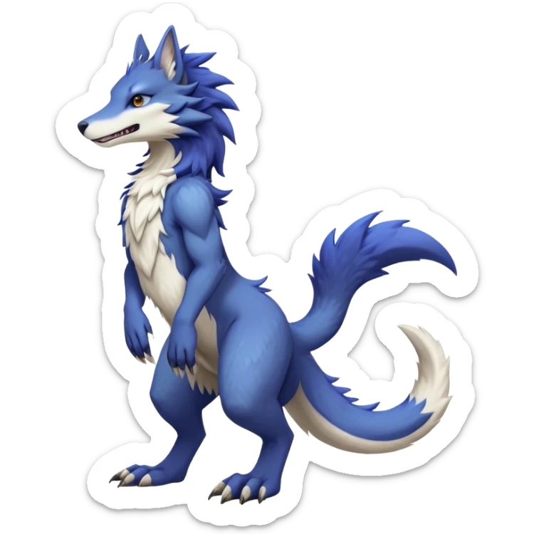 Sergal, LiLaiRa, Furry, Anthro, Full Body, Tufted tail sticker
