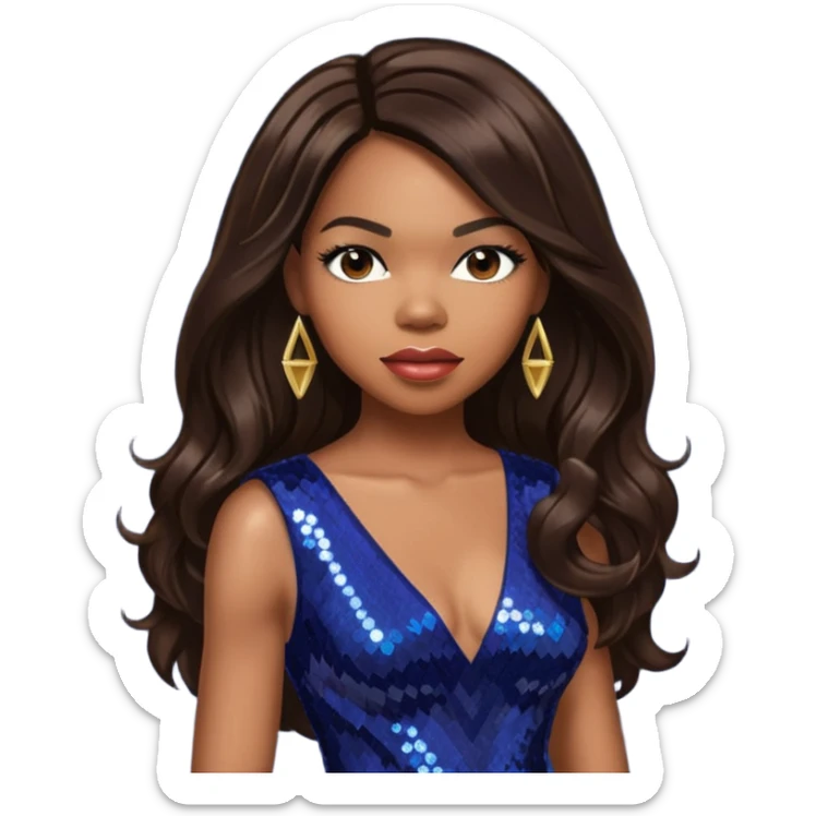 Tenitra Michelle Williams, R&B Singer from Destiny's Child with long dark brown hair, medium dark skin sticker