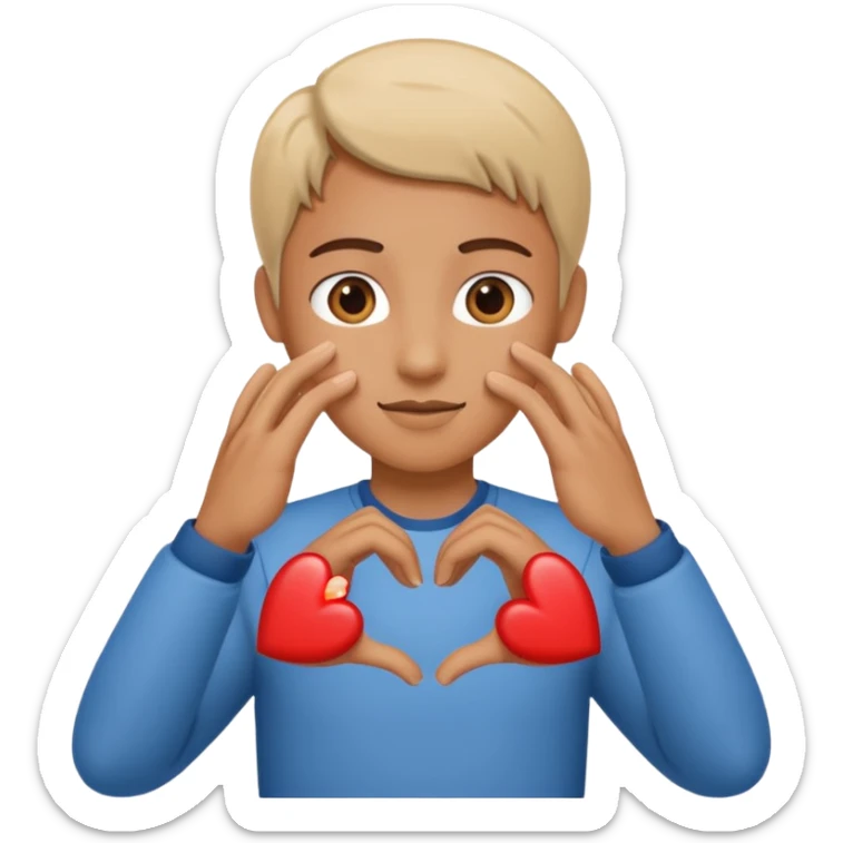 personne qui fait un cœur avec les mains sticker