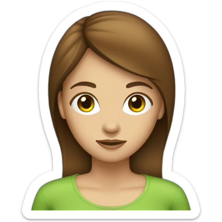 girl-with-brown-hair-green-eyes-with-phone-laptop sticker
