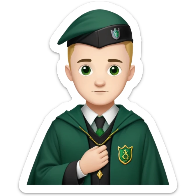 Josh Herdman is Gregory Goyle in harry potter, wear hogwarts slytherin uniform sticker