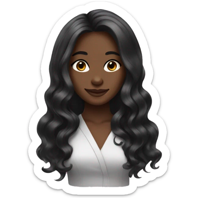 beautician, pretty black girl with long hair  sticker