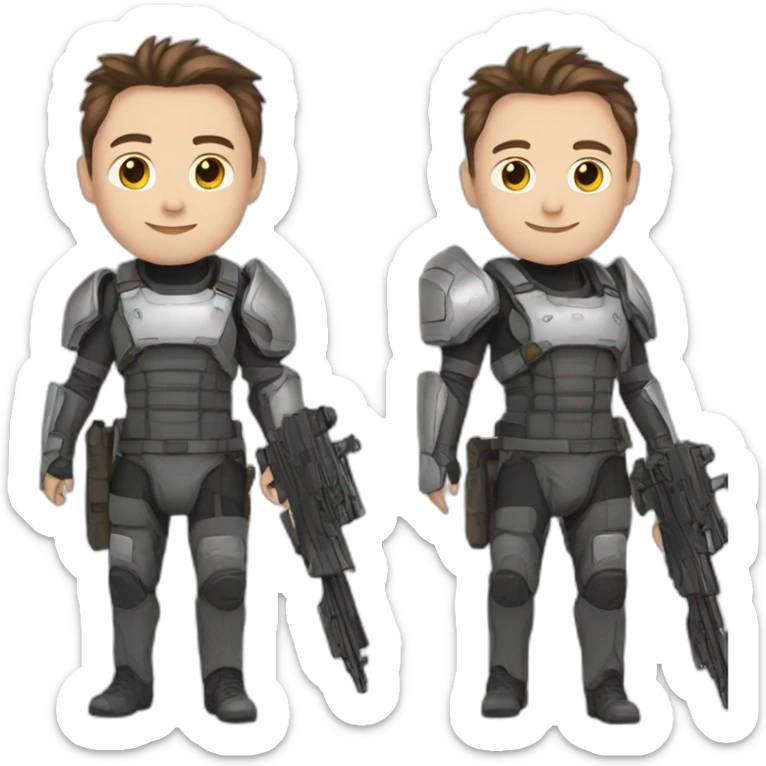 Elon musk in mercy cosplay brave freedom fighter for gaza sticker